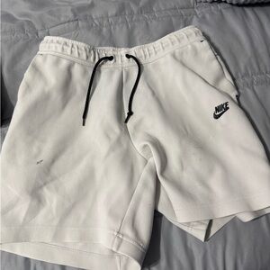 Nike Tech White Athletic Shorts with Elastic Waistband